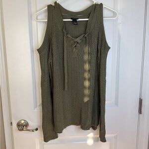 Rue21 Sage Knit Lace-Up Top